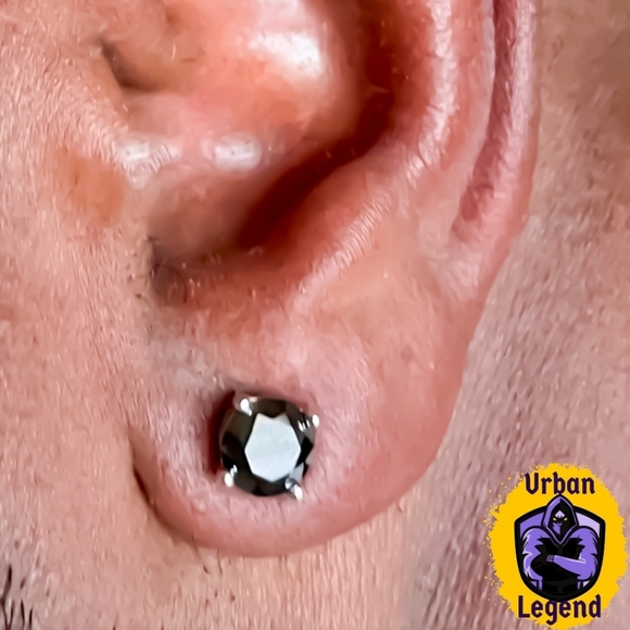 2 CTW Moissanite Black Moissanite Stud Earrings - Picture 7 of 16